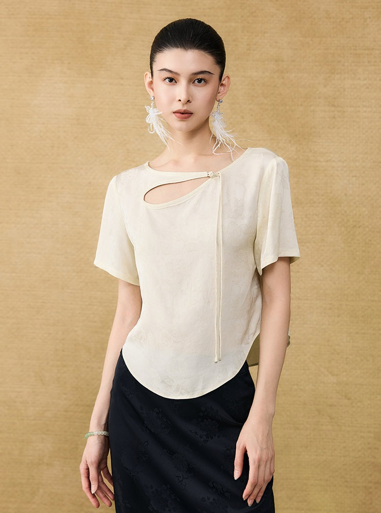 HECO Chinese style hollow fringe disc buckle short top - MASTER.
