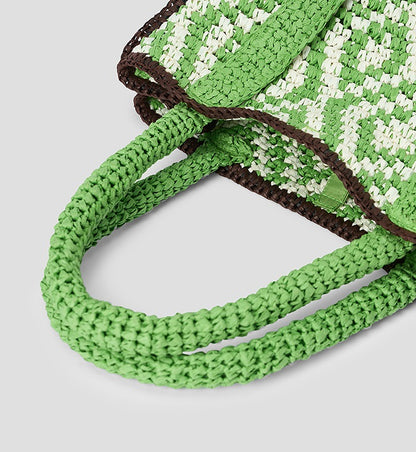 COMME MOI Lv Yan designer's new casual contrasting straw handbag - hadley.