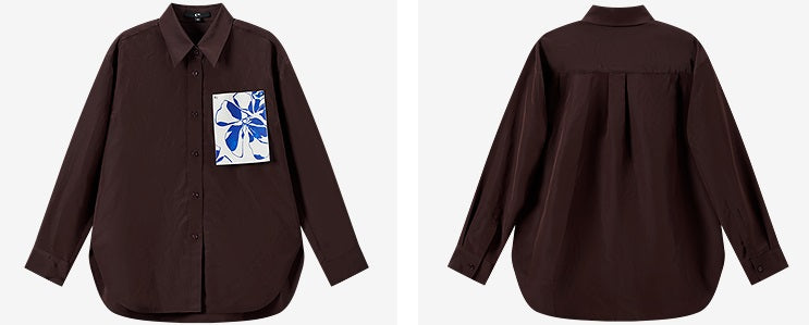 COMME MOI  summer printed decorative piece casual shirt - ELLIE.