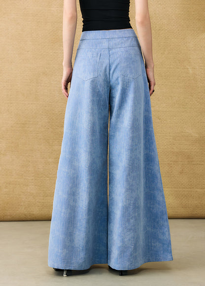 HECO Chinese Old Money Linen Bootcut Slacks Slim Wide-leg Pants - GLADE.