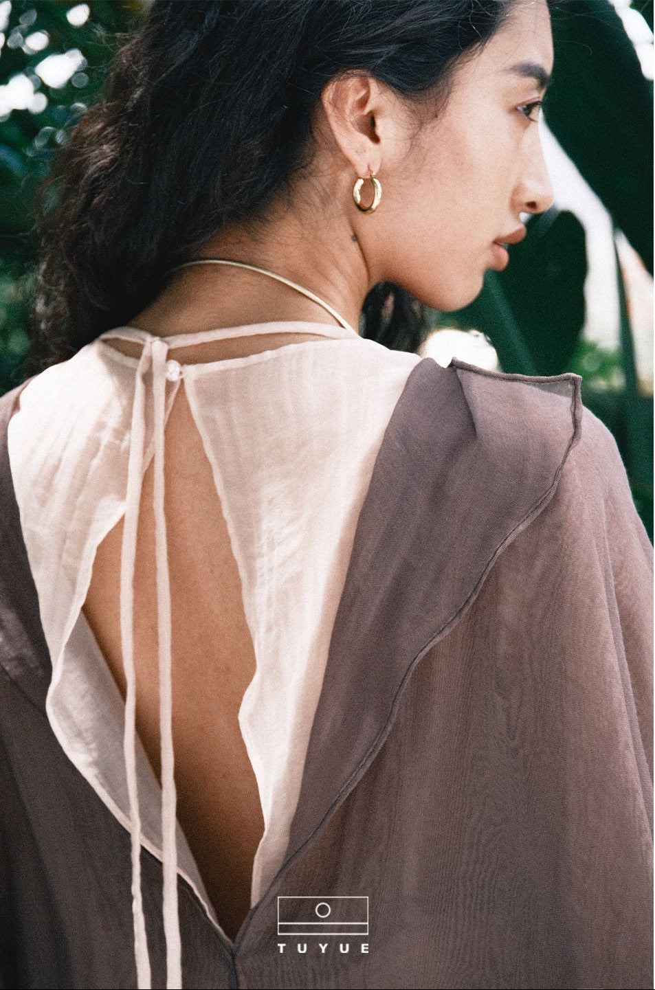 TUYUE light and thin backless double-layer gauze cover Loose robe dress - MAXINE.