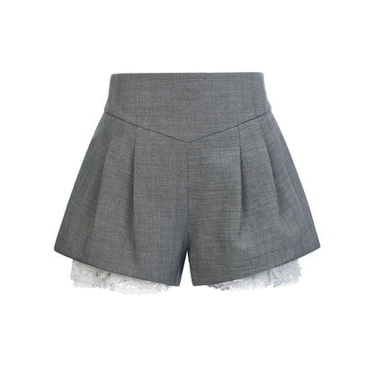 FAME Rococo embroidered trim shorts slacks - KAMAU