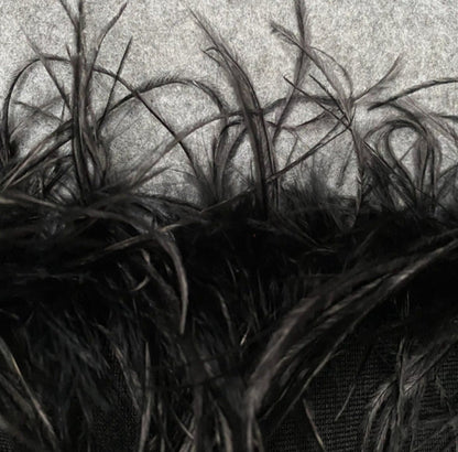 DOLLY Elegant Sleeveless Feather Tube Top Hip Wrap Dinner Dress-KALE