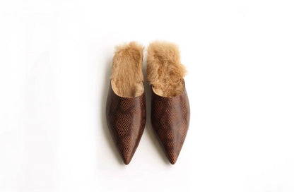 B-FEI pointed toe fur shoes-MARU.