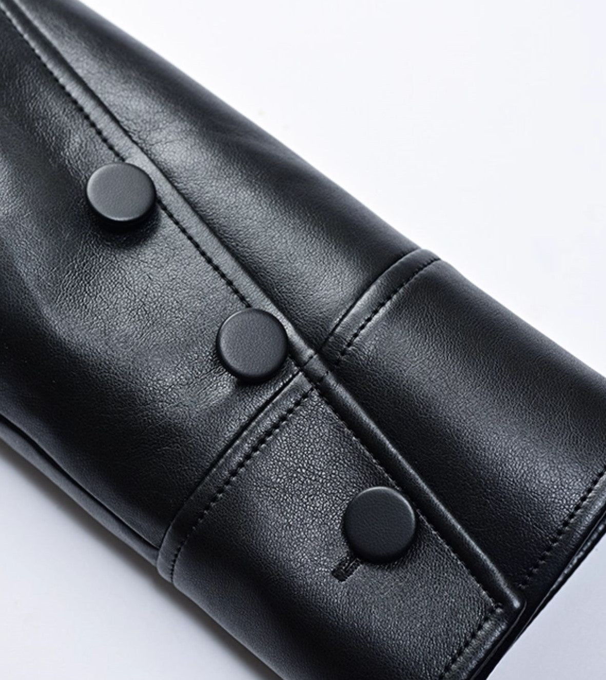 YES BY YESIR black military leather jacket and skirt set- SYSTEM.