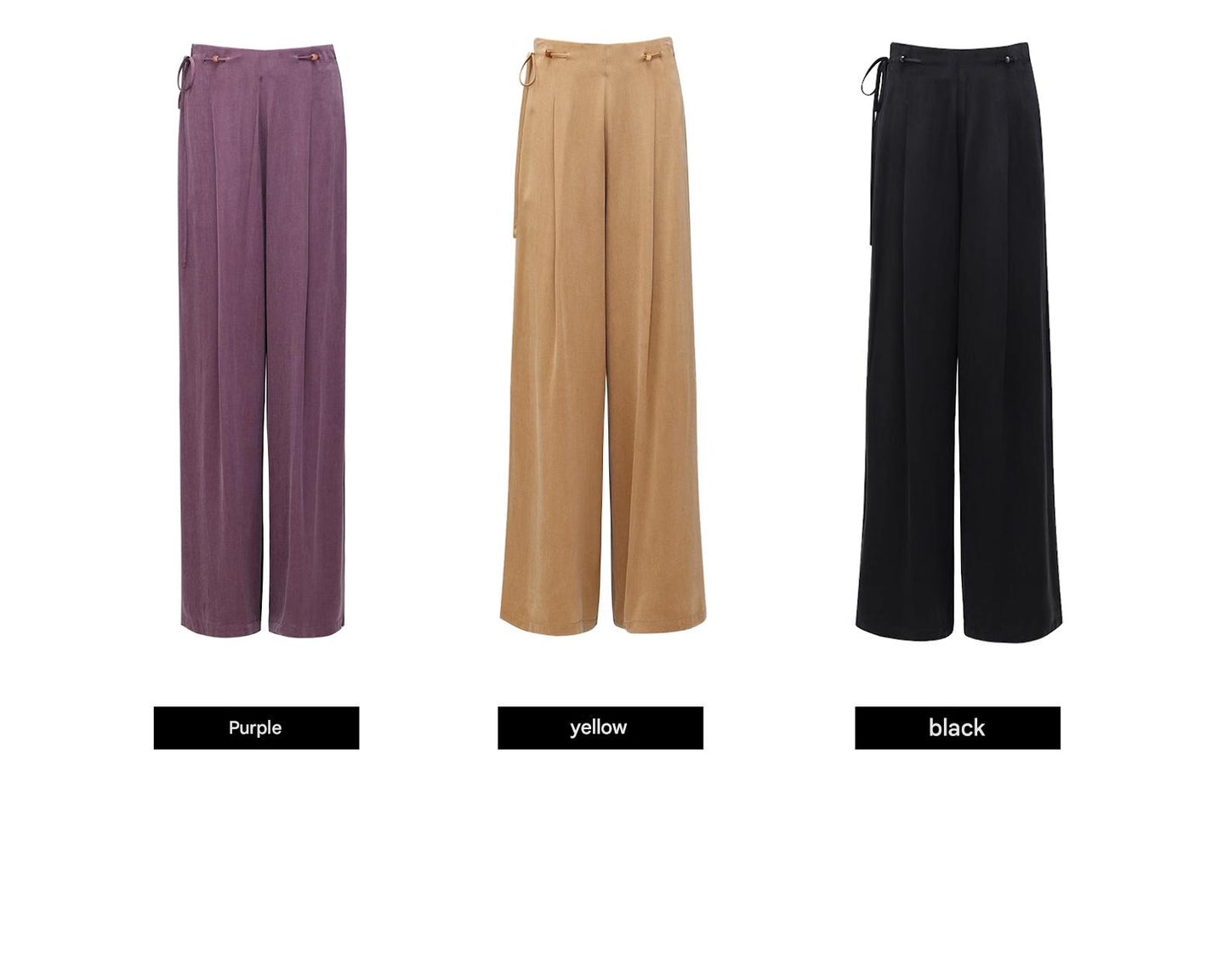 WANGXO | Sleek Cupro Asymmetrical Top and Highwaisted Pants Set -ELENORA.