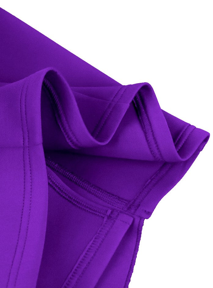 DOLLY Elegant Purple Ruffled Off Shoulder High Waist Midi Ruffle Dress-AKARI