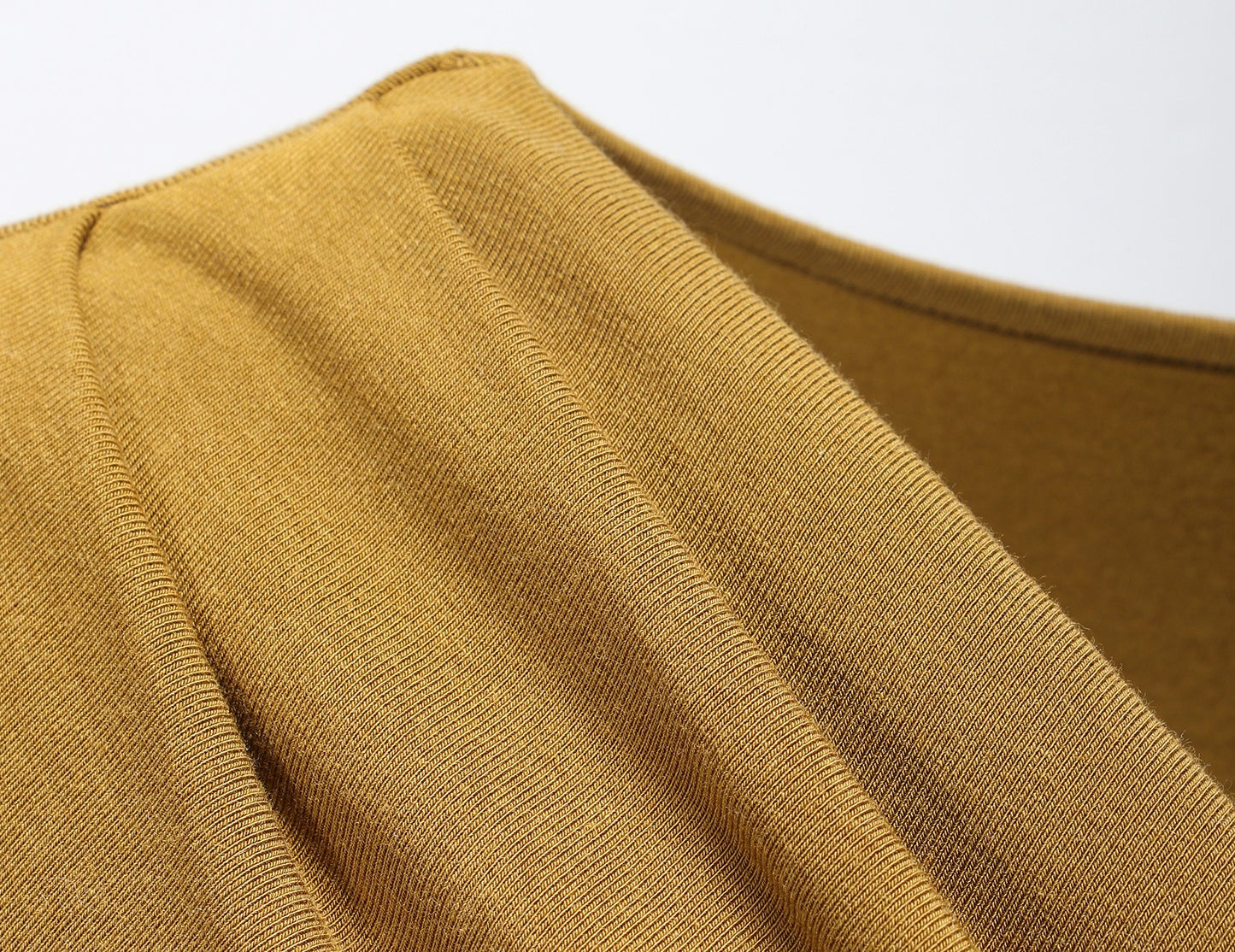 WANGXO | Knitted Fabric Sculptural Pleats Overlapping V-Neck Slim A-Hem Dress-NORA.