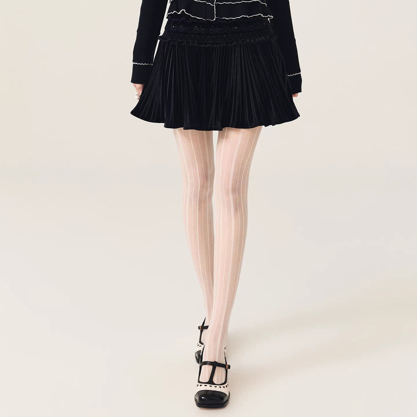 FAME A-shaped silhouette embroidered pleated skirt - LUCAS