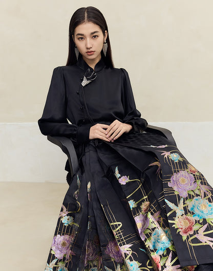 HECO Three-dimensional Handmade Stand-Up Collar Shirt Top Woman - all.