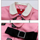 Barbie Pink bow satin double-neck jacket top + Skirt suit - True