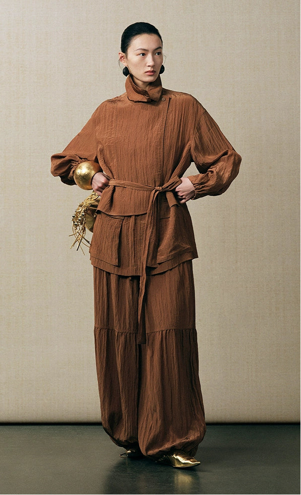 ZHUCHONGYUN loose wide pants and loose turtle neck long sleeve top outfit set-PAPA.