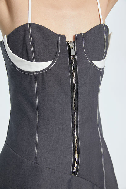 TINY IN bra embellished slip cinched waist slim small sexy dress - CIA