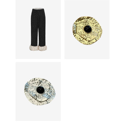 ATELIER MISS LU Fall/Winter Sequin Bud Hem Straight-leg Pants - HEAVEN