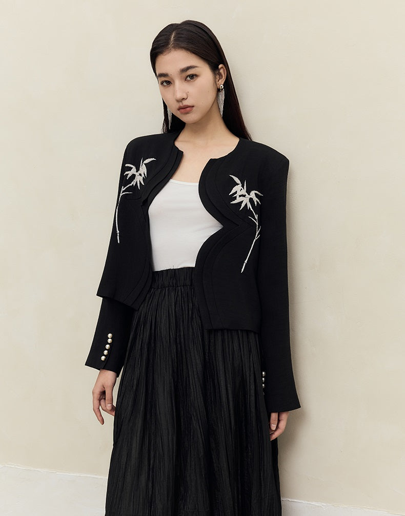 HECO spring embroidery acetate hemp short jacket women - gift.
