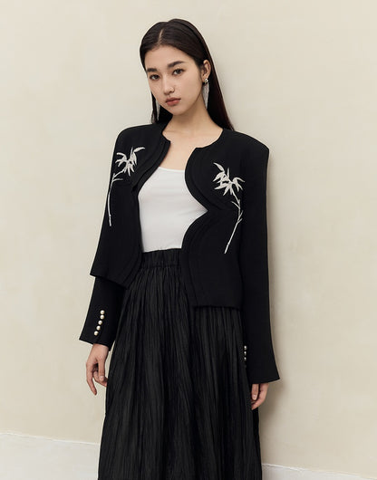 HECO spring embroidery acetate hemp short jacket women - gift.