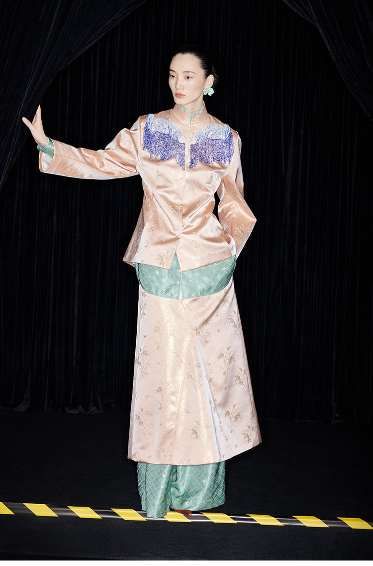 M essential Mackay designer brand Sea Cliff Tassel Beaded Shirt - plain.