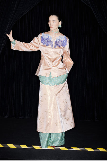 M essential Mackay designer brand Sea Cliff Tassel Beaded Shirt - plain.