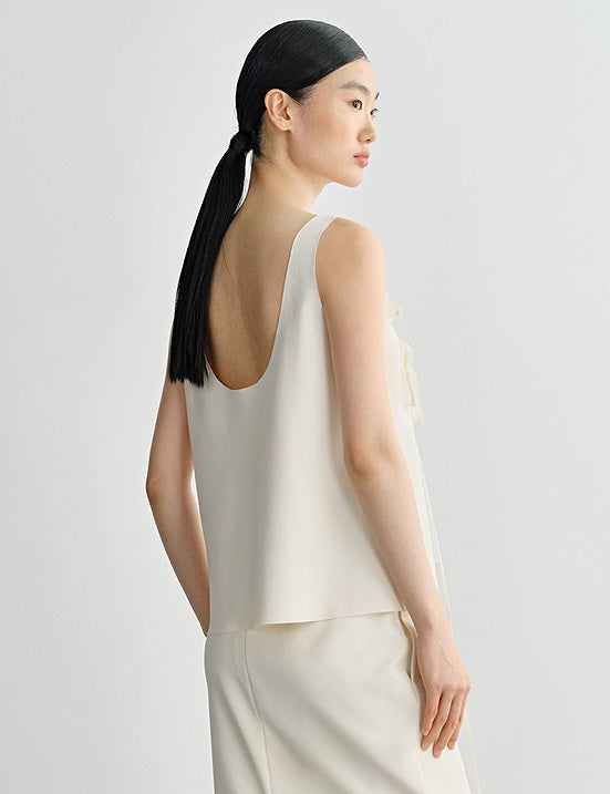 COMME MOI summer women's short flower V-neck vest - MAEVE.