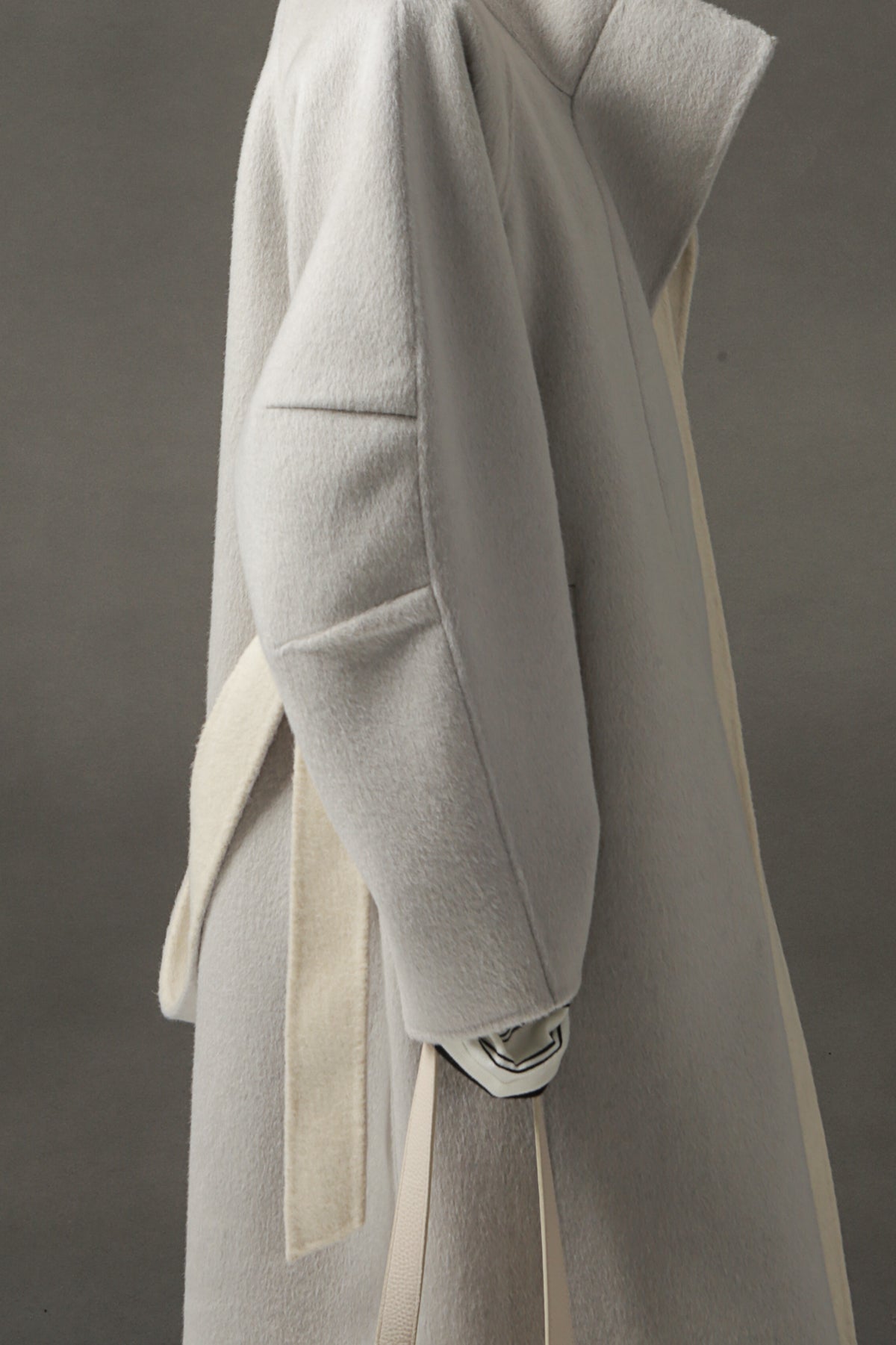 PIAOIN Women's Tweed Jacket Cashmere Long Coat-DAWN