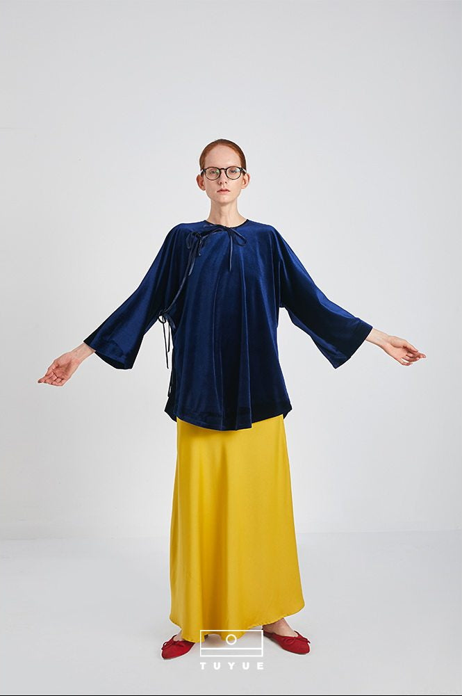 TUYUE Yellow Irregular High Slit Mermaid Skirt - ELENA.