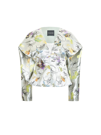 M essential Mackay designer Butterfly Beaded Waist Short Jacket - sake.