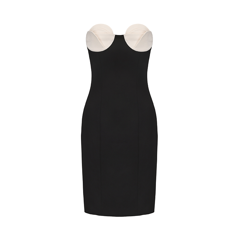 ATELIER MISS LU Abstract Flower Design Slim Fitting Dress - SHANNON.