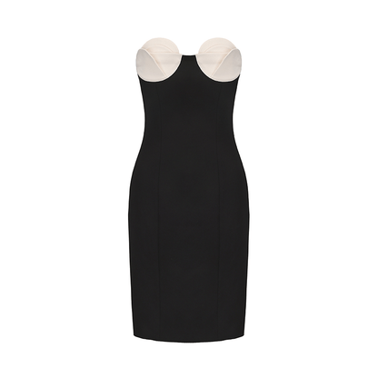 ATELIER MISS LU Abstract Flower Design Slim Fitting Dress - SHANNON.