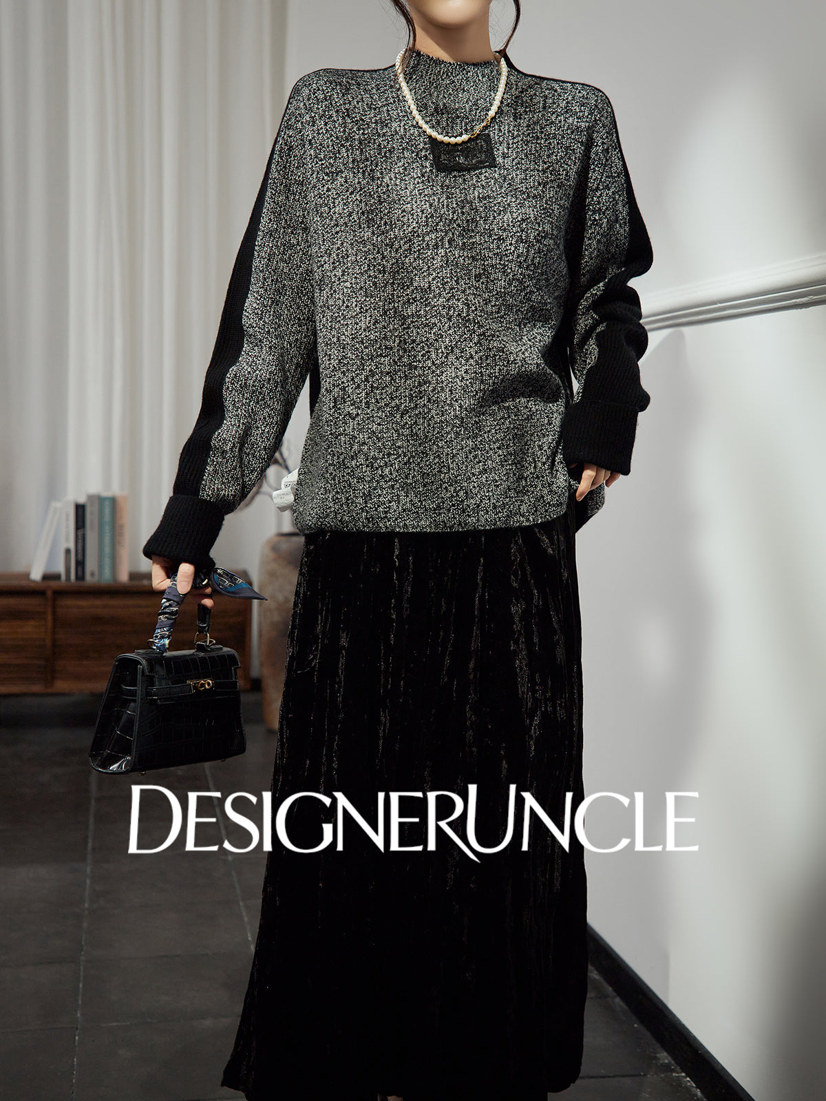 DGU "Night Weaving" Gray Sweater New Loose Lazy Style High-end Retro Versatile Jacket - Avery.