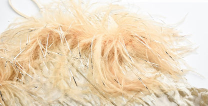 DOLLY Elegant Gold Sleeveless Off Shoulder Feather High Waist Short Party Dress-HARLOW