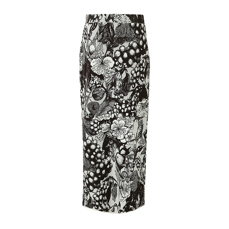 ZHUCHONGYUN spring's new double-knit jacquard straight maxi skirt-RIN.
