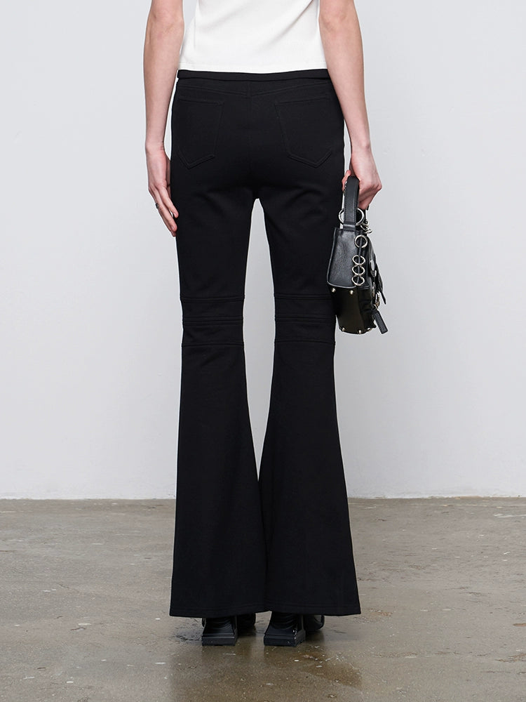 ANNAKIKI niche designer four-pointed star functional mid-rise flared pants-XIAOBEI
