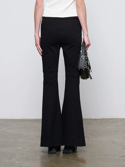 ANNAKIKI niche designer four-pointed star functional mid-rise flared pants-XIAOBEI
