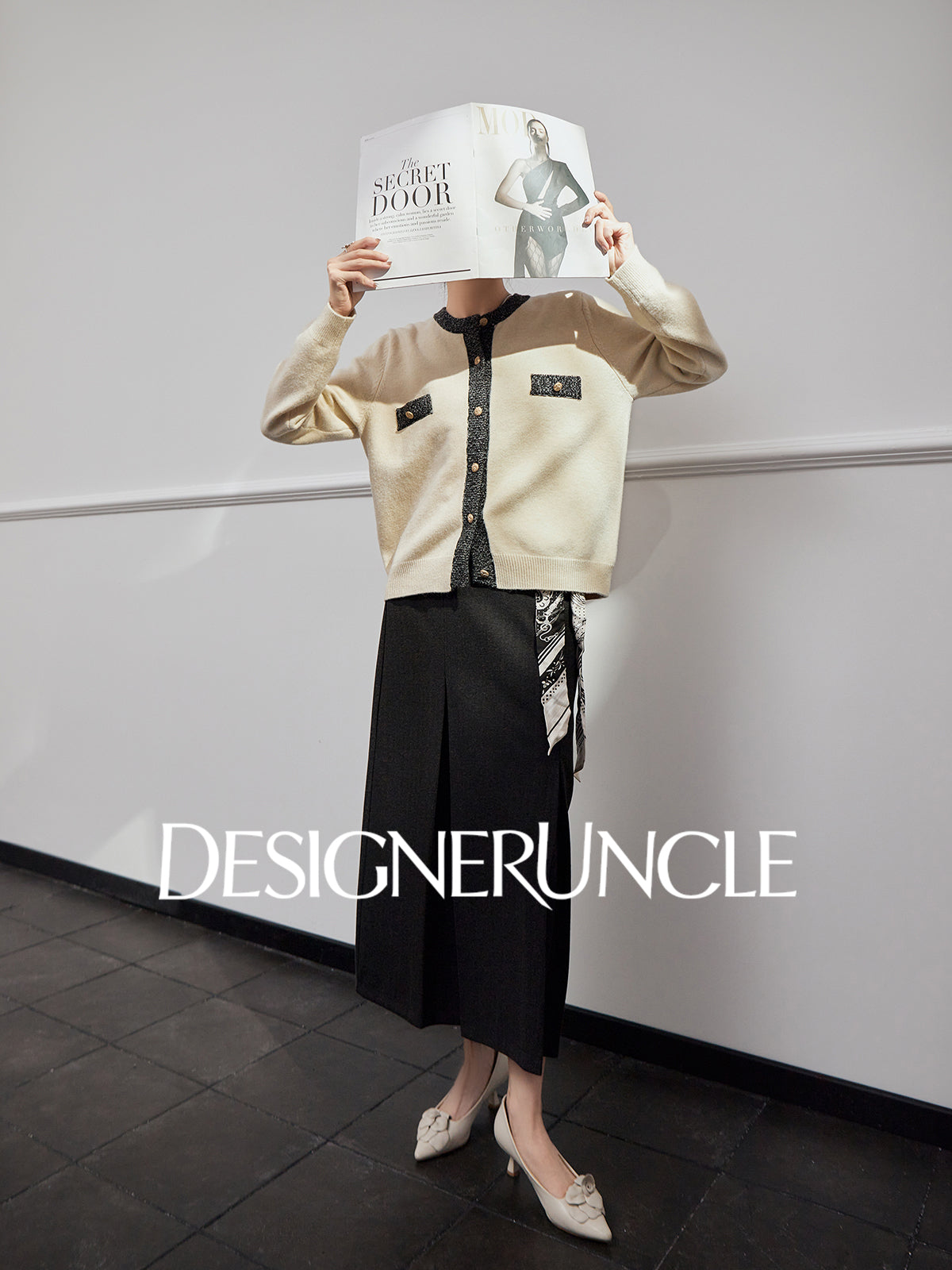 DGU "Muya" gray sweater cardigan new loose slimming high-end outer top - TARA.