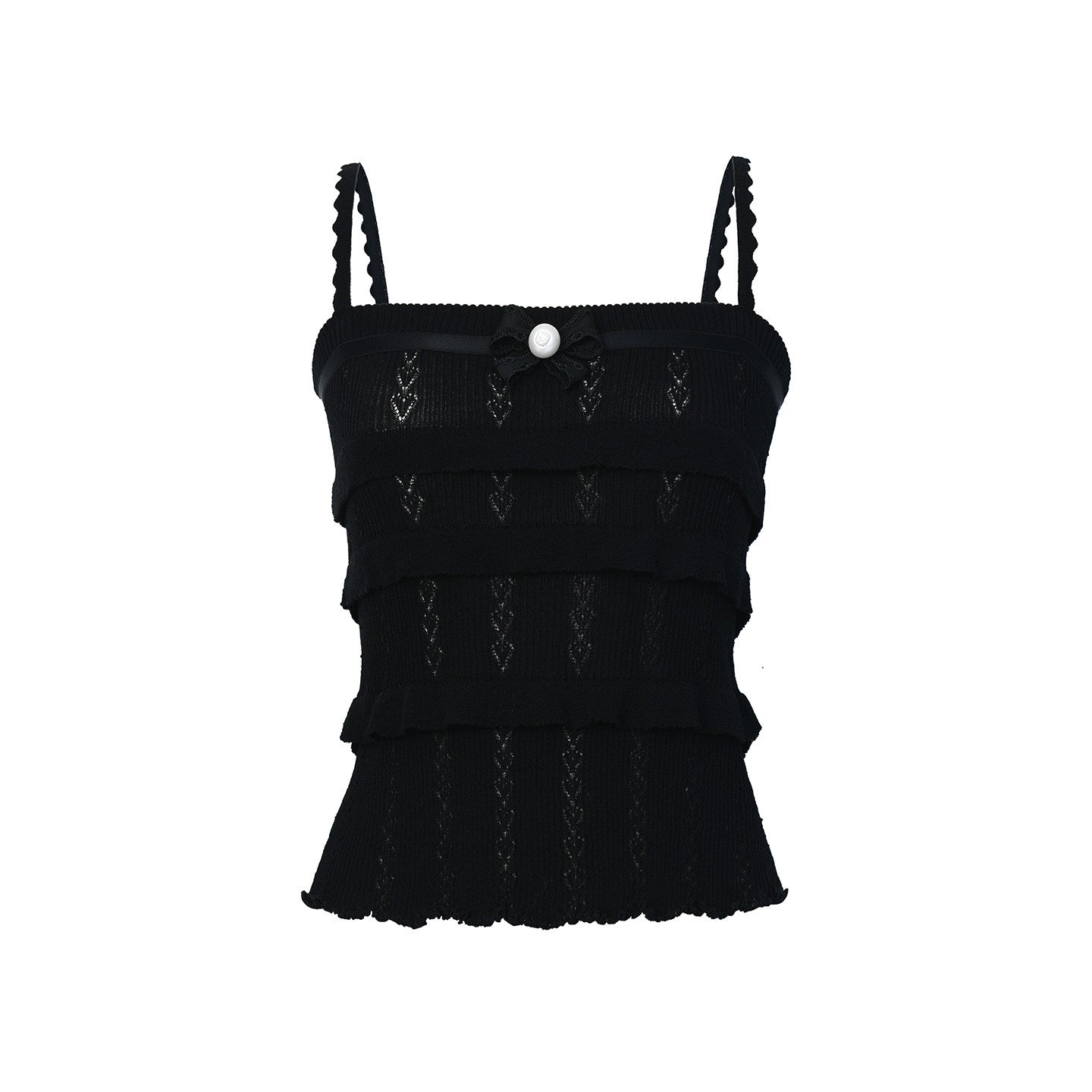 FAME cascading ruffle knit camisole top - ISAAC