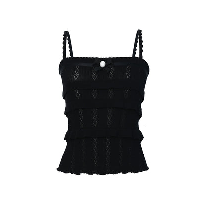 FAME cascading ruffle knit camisole top - ISAAC