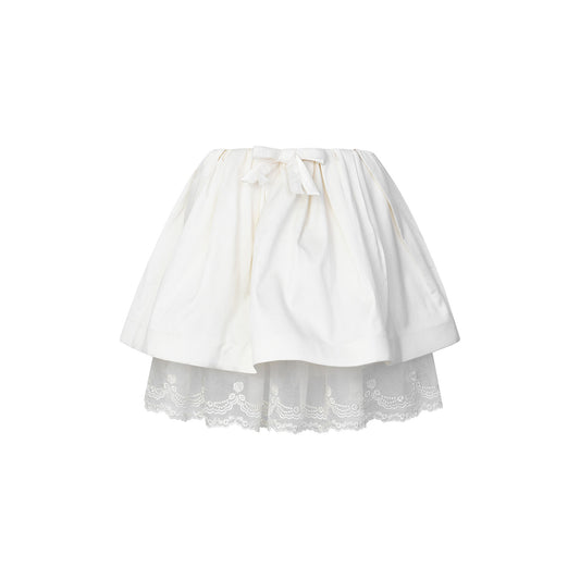 FAME embroidery trim silk wool knit skirt - LEIGHA
