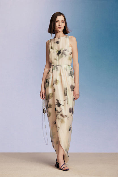 PURITY ELEGANT Hazy freehand Monet floral print dress- Choice