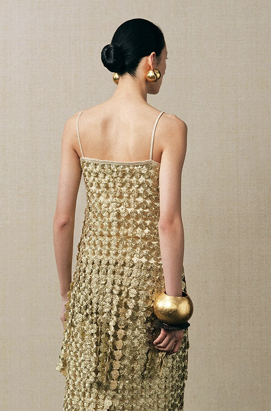 ZHUCHONGYU gold wire plate tassel drape suspender-GON.