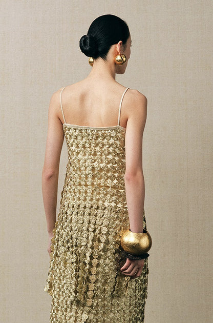 ZHUCHONGYU gold wire plate tassel drape suspender-GON.