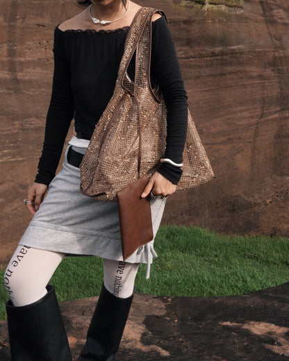 IUBALLET Relaxism New Lace One Shoulder Crossbody Large Capacity Tote Bag - APOCALYPSE ?