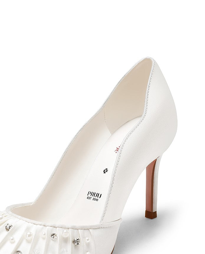 PJJUU satin dress high heels - QUINK.