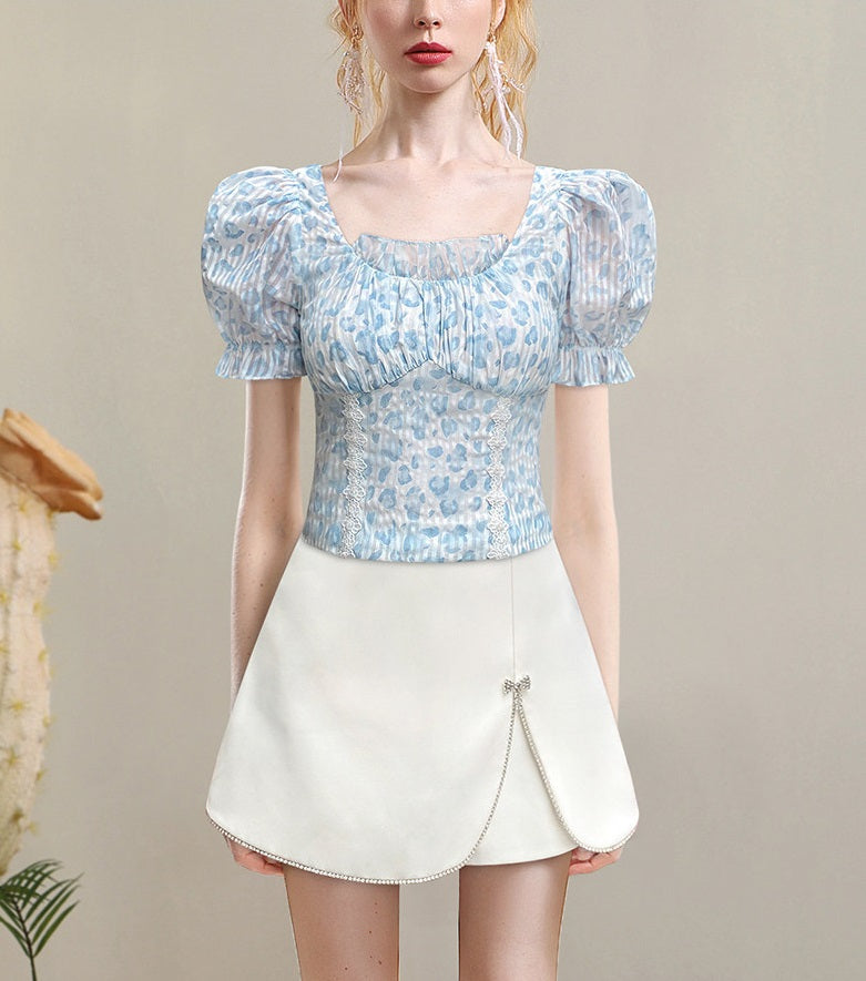 CHECOCRE Stubble guest French temperament court style design top -UNICORN.