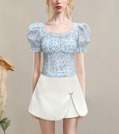 CHECOCRE Stubble guest French temperament court style design top -UNICORN.