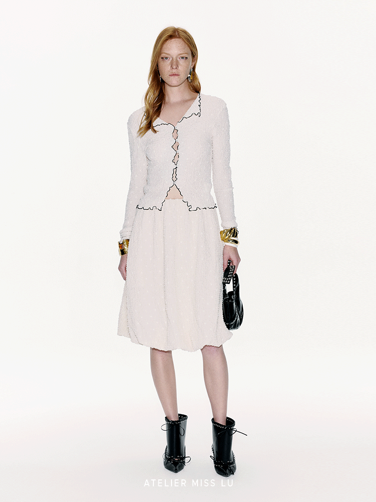 ATELIER MISS LU Bubble Texture Bud Skirt - ESCAPE.