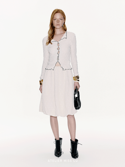 ATELIER MISS LU Bubble Texture Bud Skirt - ESCAPE.