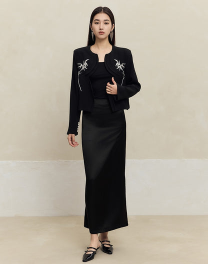 HECO acetate drape feeling thin long skirt women - great.