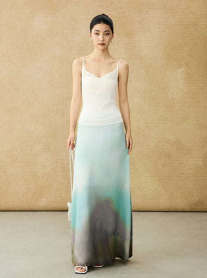 HECO Chinese Lace Edge Camisole Breathable Tencel Versatile Top - REACH.