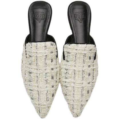 B-FEI flat European and American mules with low heel slippers-RIN.