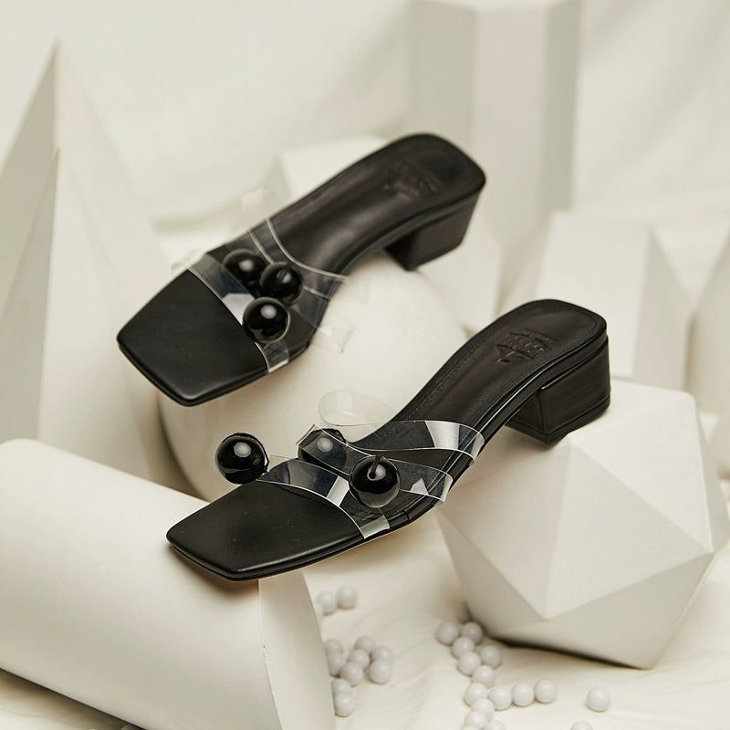 B-FEI Rubber-soled Women's Transparent Strap Sandals-KILLUA.